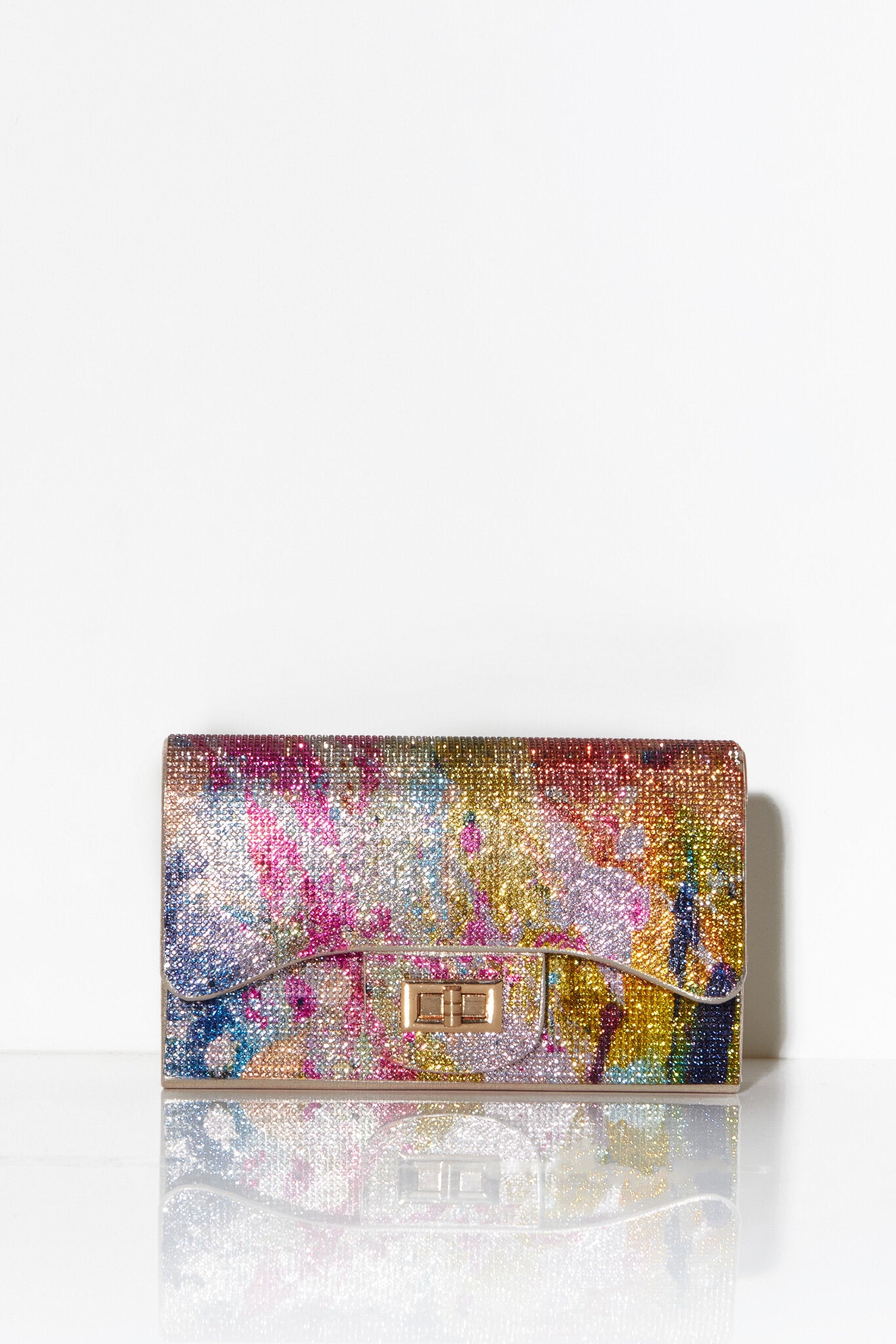 Multi Colour Crystal Embellished Shoulder Bag