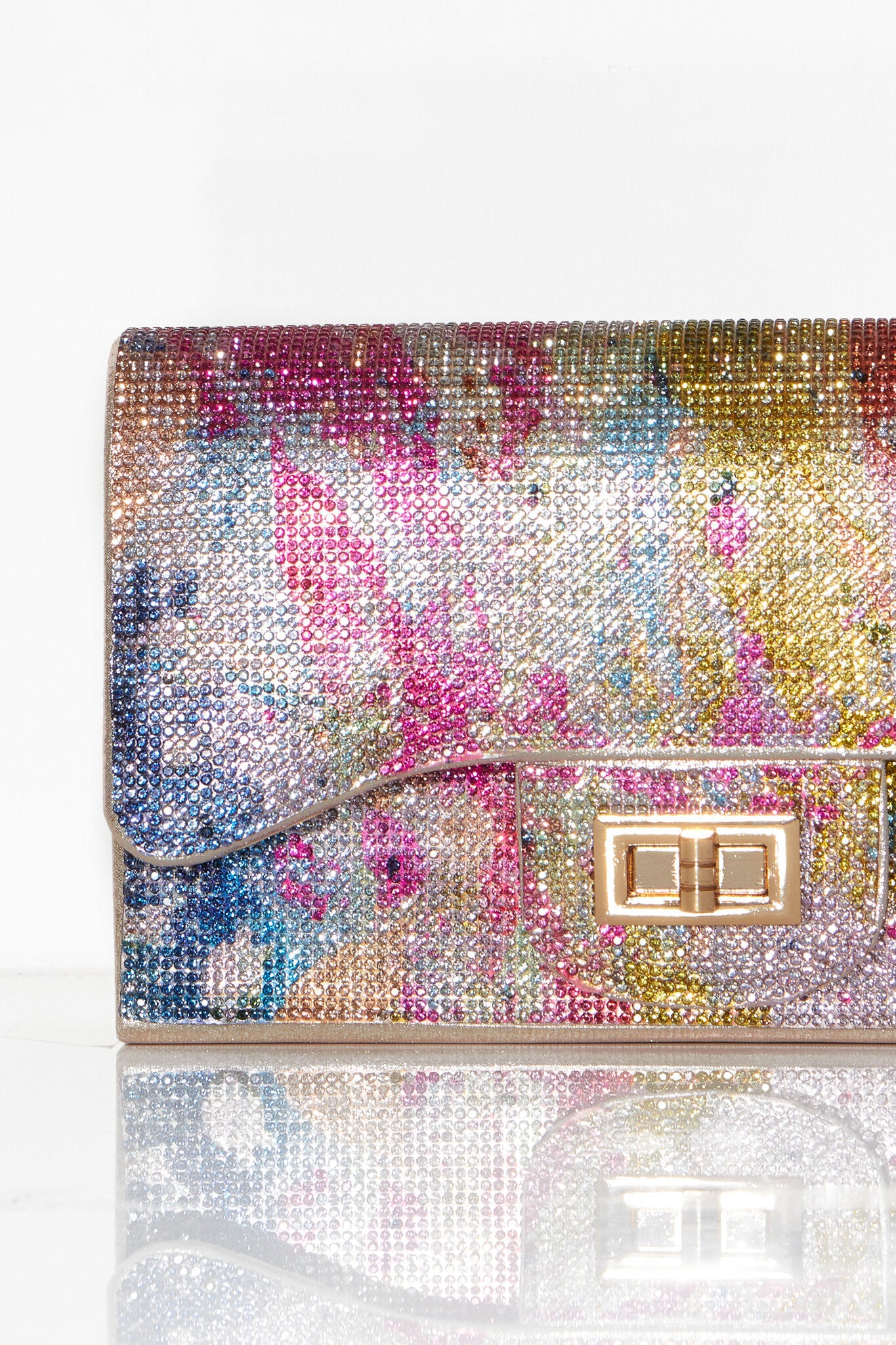 Multi Colour Crystal Embellished Shoulder Bag